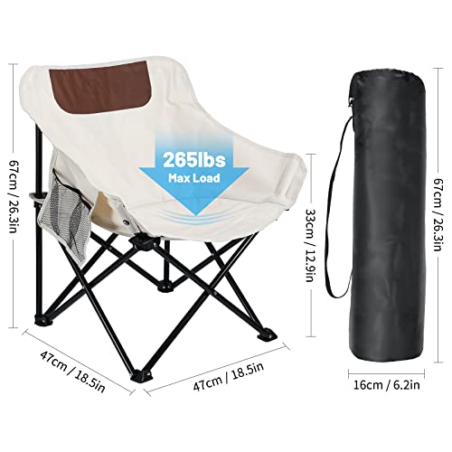 Camping Chairs Lawn Chairs Portable Chair Support 265Lbs,Foldable Chair Sets Up In 4 Seconds, Backpacking Chair With Carring Bags, White 2 Pcs #TOP1