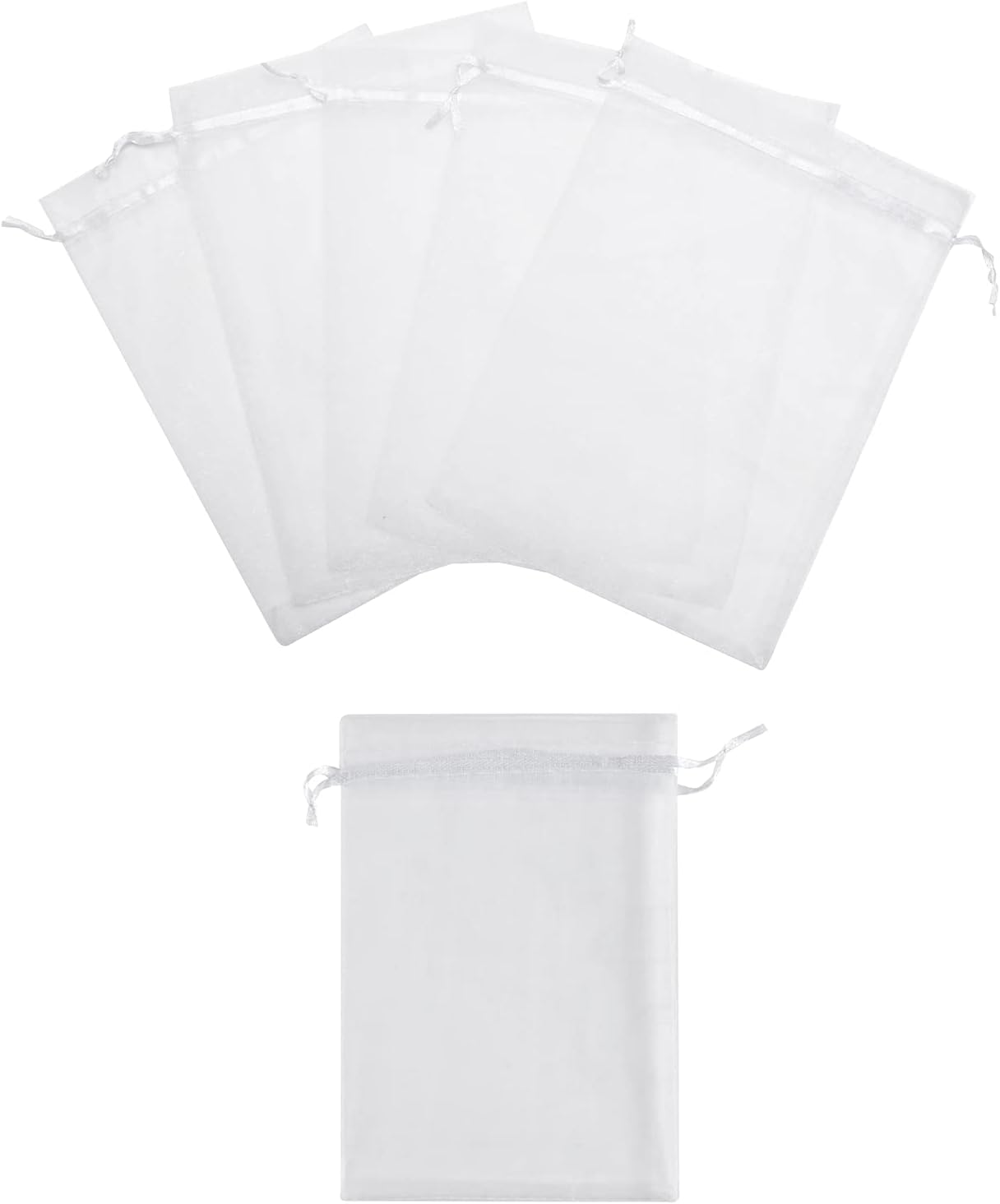 50 Pcs 6x9 Inches Wedding Party Favor Gift Bag Drawstring Organza Bags White