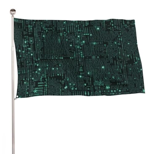 Grand drapeau de cour hacker de haute qualité avec finitions soignées