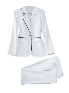 Womens Formal Blazer and Trouser Two Piece Suit Elegant Business Work Wear Professional Outfit