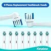 Oral B Compatible Toothbrush Head, Yanaboo Replacement Brush Heads for Most Braun Oral B Electric Toothbrushes of Vitality Pro Smart Genius Series, Precision Clean and Plaque Removal (8 Pack in White) #4