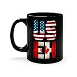 Perfect Printables USEH Canadian American Black Cup, Funny Dual Citizen Coffee Mug Gifts, USA Canada New Citizenship US EH