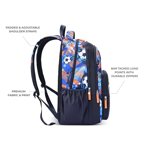 Image of Gear Athletic 17 inch /20L Medium Water Resistant School Bag /Casual Backpack /Daypack /Laptop Bag for Boys /Girls (Navy Blue - White)