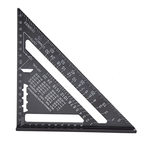 Regla triangular con transportador ángulo recto aluminio 7 pulg miniatura 6