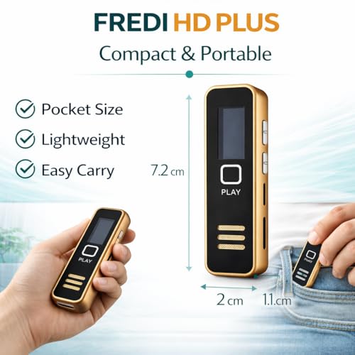 Image of FREDI HD PLUS Voice Recorder Device Digital Voice Recorder 32GB Support Portable Audio Recorder USB with Speaker One Button Recording for Meetings Lectures Interviews