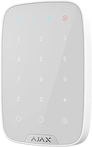 Videotecnologia 38253 Keypad Plus Teclado táctil inalámbrico con soporte acceso sin contacto Desfire, alarma silenciosa y LED sistema de estado, blanco