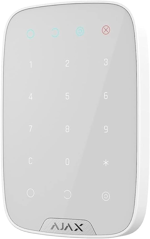 Videotecnologia 38253 Keypad Plus Teclado táctil inalámbrico con soporte acceso sin contacto Desfire, alarma silenciosa y LED sistema de estado, blanco