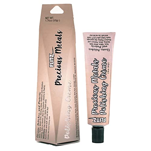 Flitz Precious Metals Polishing Creme - Works Like Magic On Gold, Copper, Silver, Sterling Silver, Platinum With Protective Coating That Prevents Tarnish, 50 Gr. #TOP21