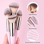 MAANGE 34 Pcs Makeup Brush Set Professional Makeup Brushes Kit Foundation Powder Eye Shadow Concealers Blending Brush Set Premium Synthetic Makeup Tool Gift for Women (Pink) - Image 4