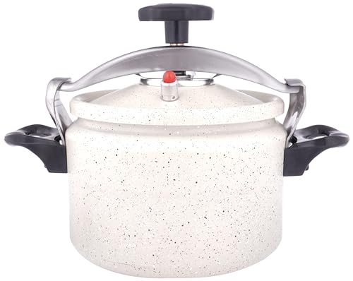Al Saif Aluminum Granite Pressure Cooker Size: 5Liter, Color: Pearl White