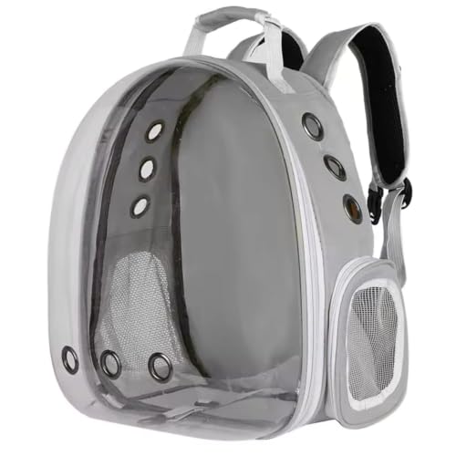 Image of Large Cat Backpack Carrier ExpandablePet Carrier Backpack for Small Medium Cats Fit Up to 18 Lbs, Foldable Puppy Backpack Carrier for Travel,Hiking (Grey, Bubble)