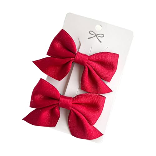 Bangbobi Confezione da 2 Fermagli per Capelli con Fiocco Rosso - Piccoli Fermagli per Capelli con Clip a Coccodrillo Antiscivolo - Accessorio per Capelli Gioielli per Capelli Rossi