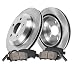 CRK11234 FRONT 276 mm Premium OE 4 Lug [2] Brake Disc Rotors + [4] Ceramic Brake Pads + Sensors + Hardware