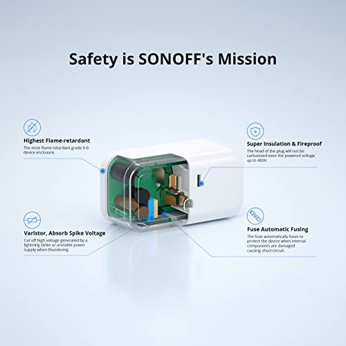 Image of SONOFF Zigbee Smart Plug with ETL Certified, S40 Lite 15A Outlet, Zigbee Repeater, Works with SmartThings and Amazon Echo Plus, Hub Needed for Amazon Alexa
