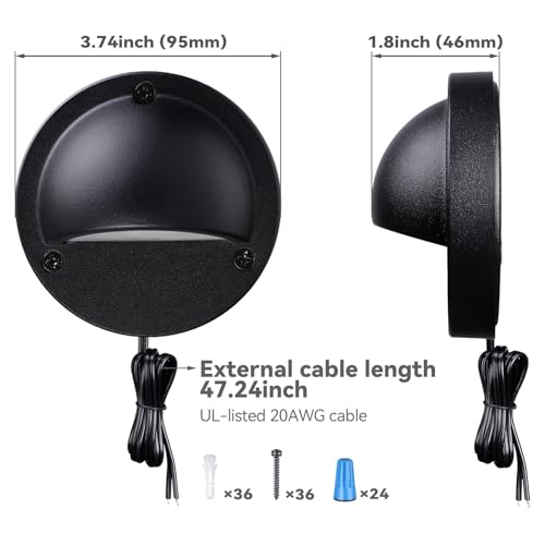 image for LEONLITE 12-Pack Update 5CCT LED Low Voltage Deck Lights, 180LM 3.74in