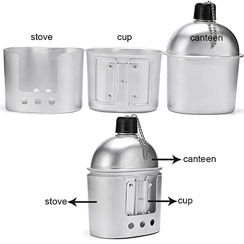 Juego Militar de Cantimplora con Taza y Estufa Tempsnow para Camping y Senderismo miniatura 2