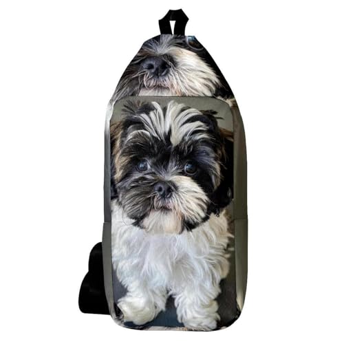 Sac à dos à bandoulière Shih Tzu multicolore 16x36.5cm pour randonnée et voyage