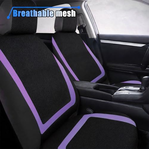 LAINLOY 2 Pack Car Seat Covers, Breathable Seat Protectors, Black&Purple by LAINLOY - Used condition - Image 5