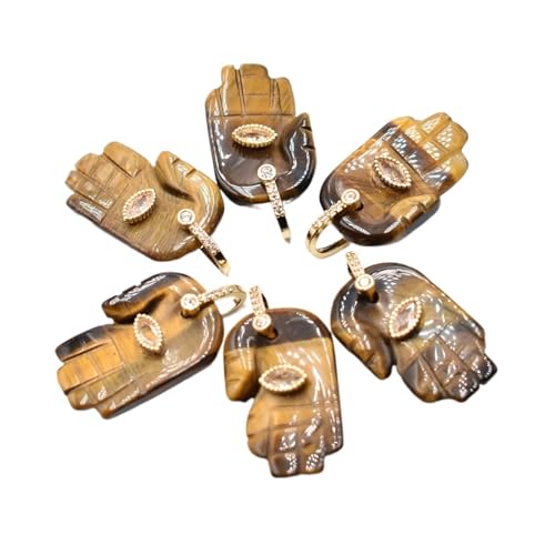 [AIFOXMTKIT] 6 �̒������ꂽ�V�R�΃A���W�X�g ���[�Y�N�H�[�c ���V�̌`�̃`���[�� �y���_���g �t�B�b�g �W���G���[���(Tiger eye stone)