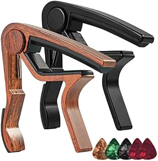 5 Pcs Capo For Acoustic Guitar,2-Pack Universal Single Handed Capo In Musical Instruments | Capo Guitar Capo For Acoustic And Electric Guitars, Guitar Capo Or Ukulele Capos - Black With 5