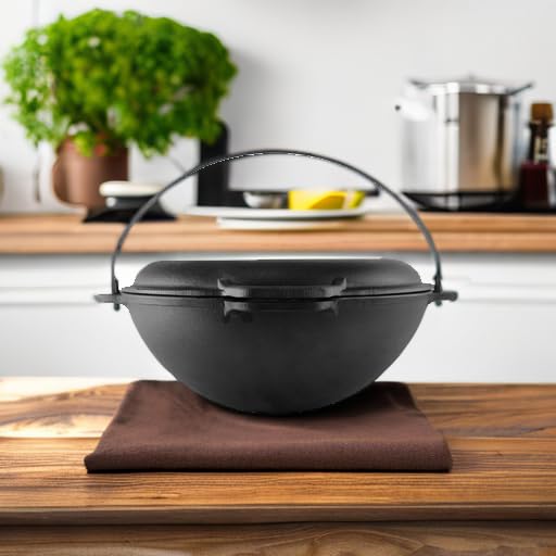 Brizoll Cast Iron Dutch Oven Pot with Frying Pan Lid 12.5 Quarts (12 L) by VIKING CREATE - Used condition - Image 5