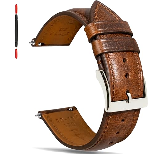 Correa de cuero genuino premium de liberación rápida de 20mm para renovar tu reloj clásico