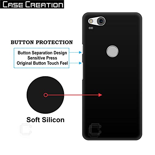 Image of Case Creation Compatible with Google Pixel 2 Back case, Google Pixel 2 Slim Flexible Smart Look case with 360 Camera All Angle Protection (Pure Black)