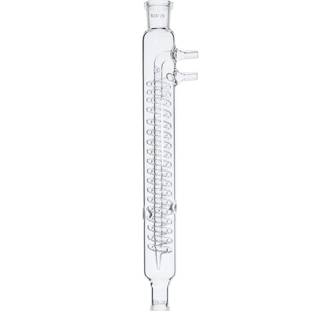 Tubo condensador de reflujo de vidrio de borosilicato, bobina de 200/300/400mm 24/29, experimento químico de cristalería de laboratorio(Size:400mm)