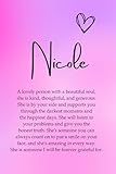 Nicole: A personalised, unique notebook for women and girls, makes the perfect birthday or Christmas gift, an ideal notebook for note taking, journaling and goal setting