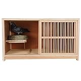 Volière de luxe en pin naturel – Cage professionnelle pour pigeons d'extérieur avec incubateur pour œufs (80 cm) – Idéal pour les pigeons et les oiseaux