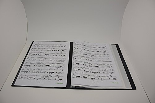 Music Sheet File Paper Storage Folder Documents Holder Blank Sheet Files Plastic A4 Size 40 Pockets (Music Tree Black) #TOP3