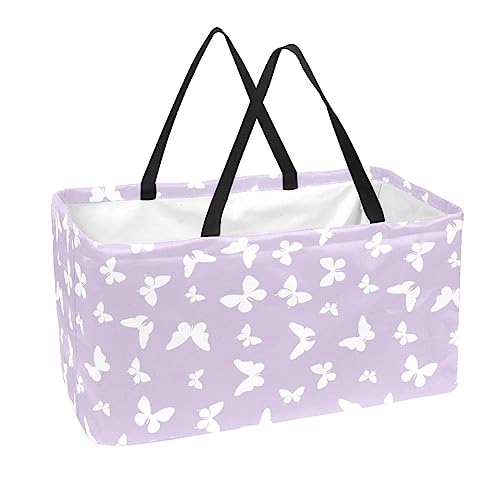 Panier de rangement réutilisable et lavable fond violet grand format