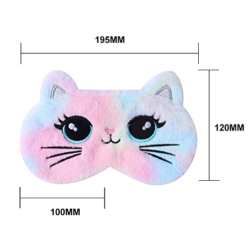Royal Hong Beauty Cute Plush Sleep Mask Kids, Girls Sleep Mask, Kids Sleep Mask In Travel & Nap, Sleep Mask For Kids & For Women, Sleep Mask Kid, Kids Eye Mask, Soft Blindfold-Big Eye Cat/Gradient #TOP1
