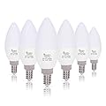 Simba Lighting LED Candelabra Light Bulbs B11 (C37) Candle Shape E12 Base (6 Pack) | Decorative 7W 60W Replacement 110V, 120V for Chandelier, Ceiling Fan, PC Cover, Non-Dimmable, Warm White 2700K
