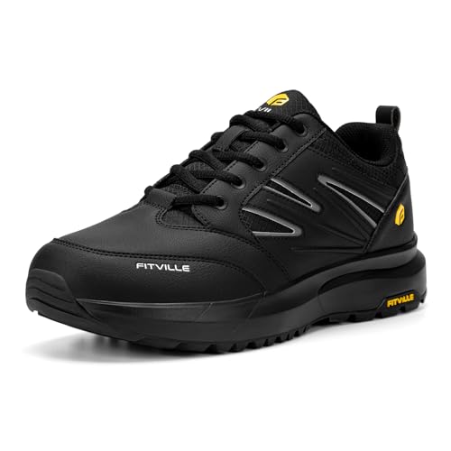 Image of FitVille Mens Wide Hiking Shoes Outdoor Walking Shoes Trekking Trails Sneakers with Slip Resistant