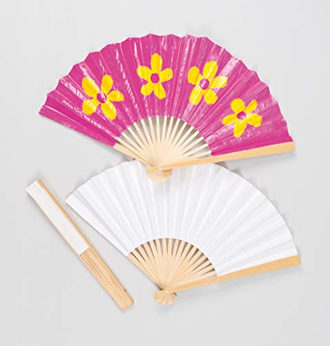 E8858 Baker Ross Abanico de Papel Para Decorar (paquete de 4) para que los niños pinten, decoren y personalicen para actividades de manualidades