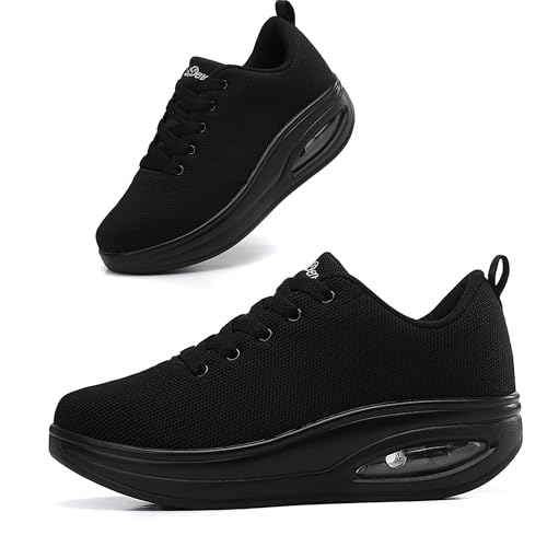 Oude Sneakers for Women Comfortable | Shoes for Women Traveling | 2 Inch Air Cushion Rocker Bottom