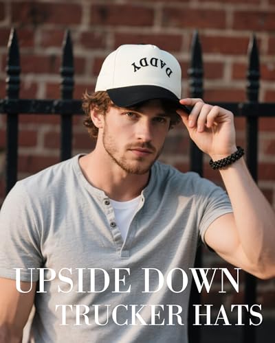 Image of Waldeal Upside Down Daddy Trucker Hat for Men, Adjustable Snapback Dad Baseball Cap, Fathers Day Birthday Gifts from Daughter