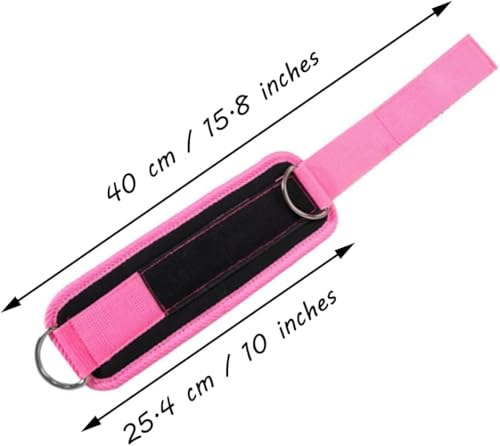 Ankle Strap Ankle Resistance Band Wrist Cuff Padded Strap Adjustable Fitness Glute Kickback D-Ring for Cable Machine Gym Foot Leg Training Brace Support 1 Pack (pink)
