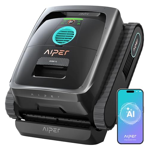AIPER Scuba V3 AI Vision Cordless Robotic Pool Cleaner, 10x Faster Pool Cleaning with AI Patrol, 24/7 Auto Cleaning, Smart Waterline Parking & Multi-Layer Filtration, Gray