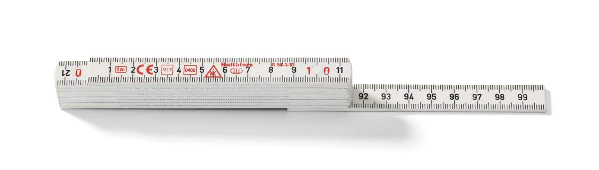 Hultafors 200364 1 m "G59 – 2,5-25,4 cm Metro pieghevole, colore: bianco