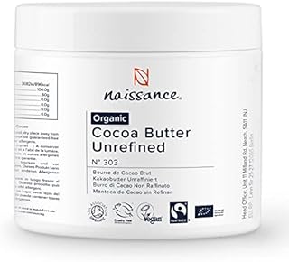 Naissance Organic & Fairtrade Cocoa Butter 250g - Pure, Natural, Unrefined, Certified Organic, Vegan, No GMO