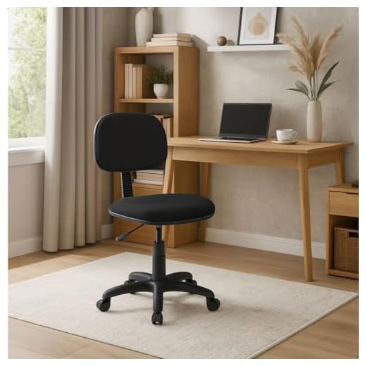 Cadeira Secretária Giratória Escritório Tecido Com Rodízios Preta