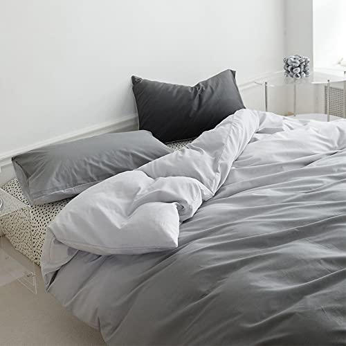 Wellboo WB100-GRA GREY-CQ Gradient Comforter Sets Queen Solid Silver Grey Bedding Comforters Cotton Modern Plain White And Dark Grey Soft Quilts Simple Style Farmhouse Abstract Art Gray Comforters Warm Durable thumb #1