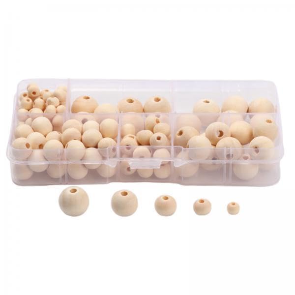 SNAPPSY 3x2 Boxes Loose Wood Beads Natural Wooden Bead for Jewelry Necklace Making DIY-image-10