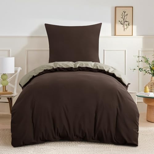 RUIKASI Ropa de cama 155 x 220 Marrón Cáqui