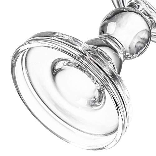 Teensery Glass Candle Holder Clear Pillar Candle Stand Candlestick For Home Wedding Party Decoration (Height 3.5") #TOP2