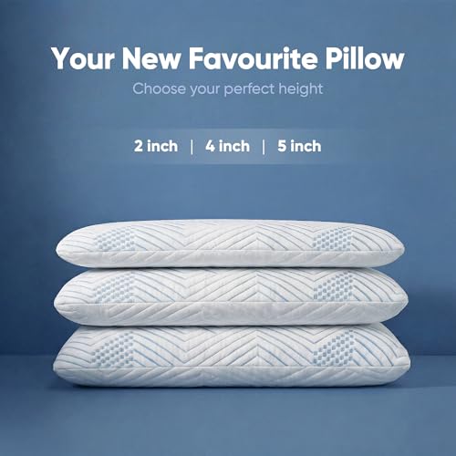 Image of Frido Ultimate Deep Sleep Pillow with Cooling Cover | Orthopedic Gel Memory Foam Pillow for Neck & Shoulder Pain Relief | Breathable, Pressure Relief for Side & Back Sleepers | King Size 5 Inch