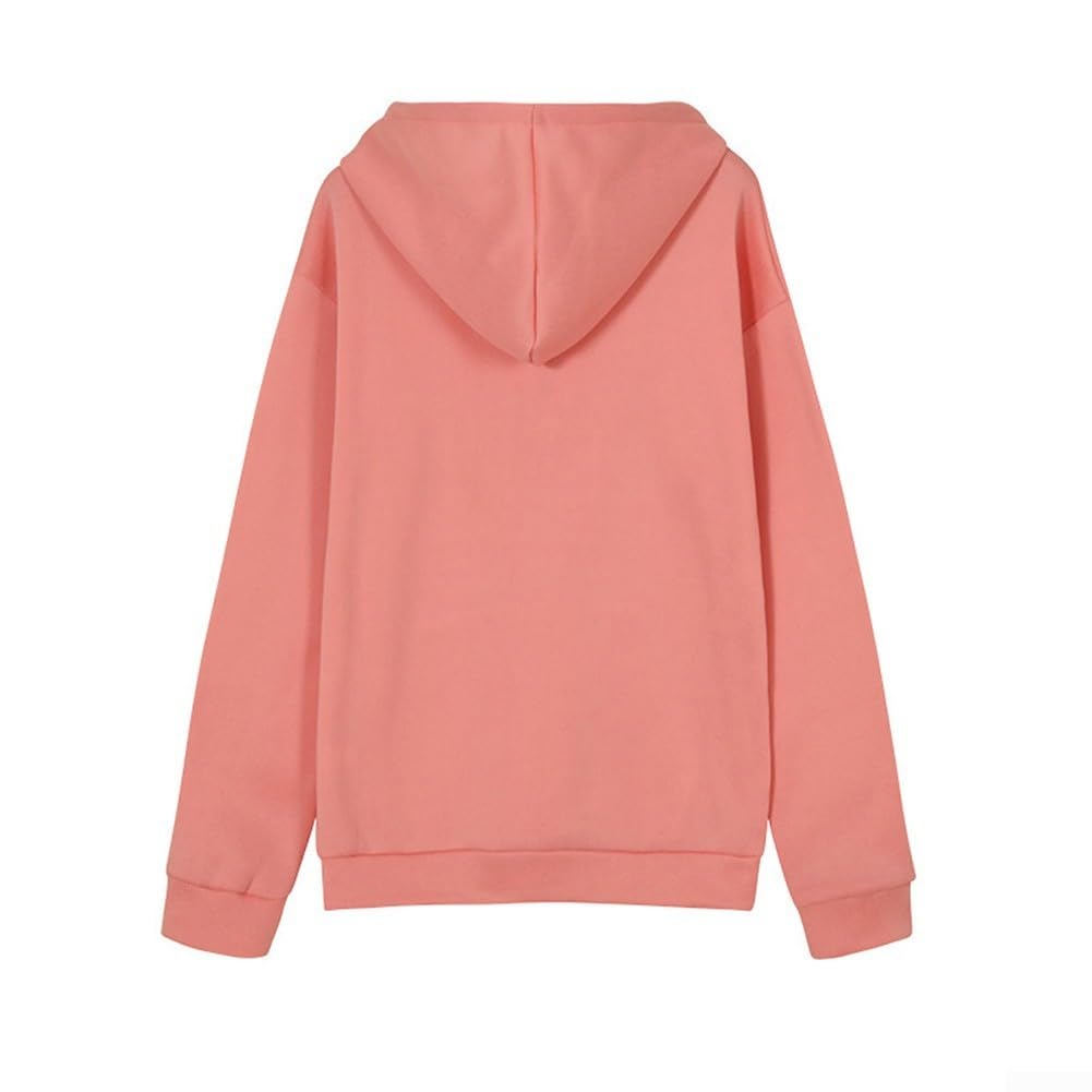 Sudadera con Capucha para mujer, Algodón para suave, Talla M(Pink XL)