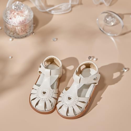 Image of Felix & Flora Toddler Girls Sandals Flower Girl Shoes Soft Rubber Princess Flat Shoes